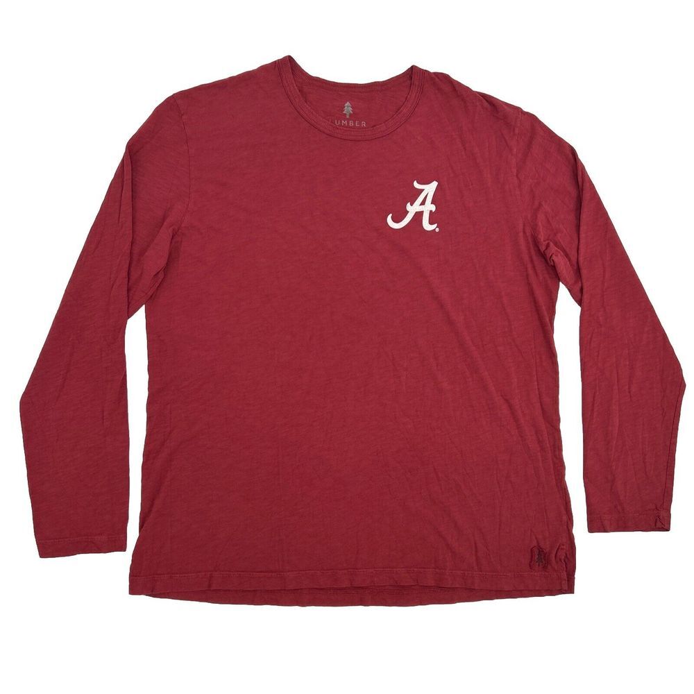 Alabama Crimson Tide Shirt Men's‎ XL Red Lumber Union Long Sleeve Crew Neck